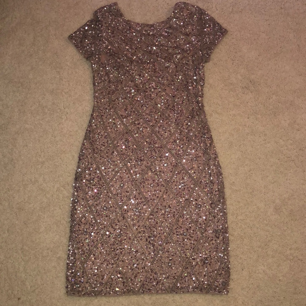 Pink sequin Adrianna Papell dress size 4